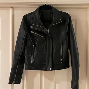 BLANKNYC Black Faux Leather Moto Jacket Size Medium